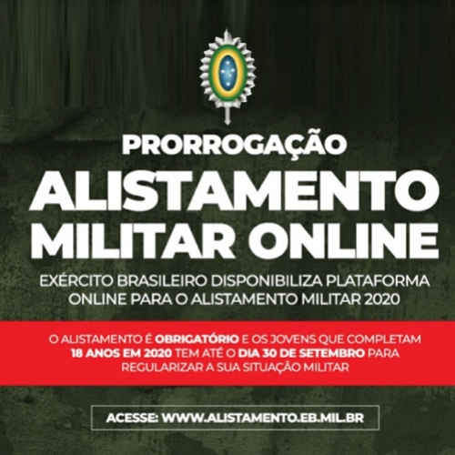 Alistamento Militar tem prazo prorrogado até final de setembro
